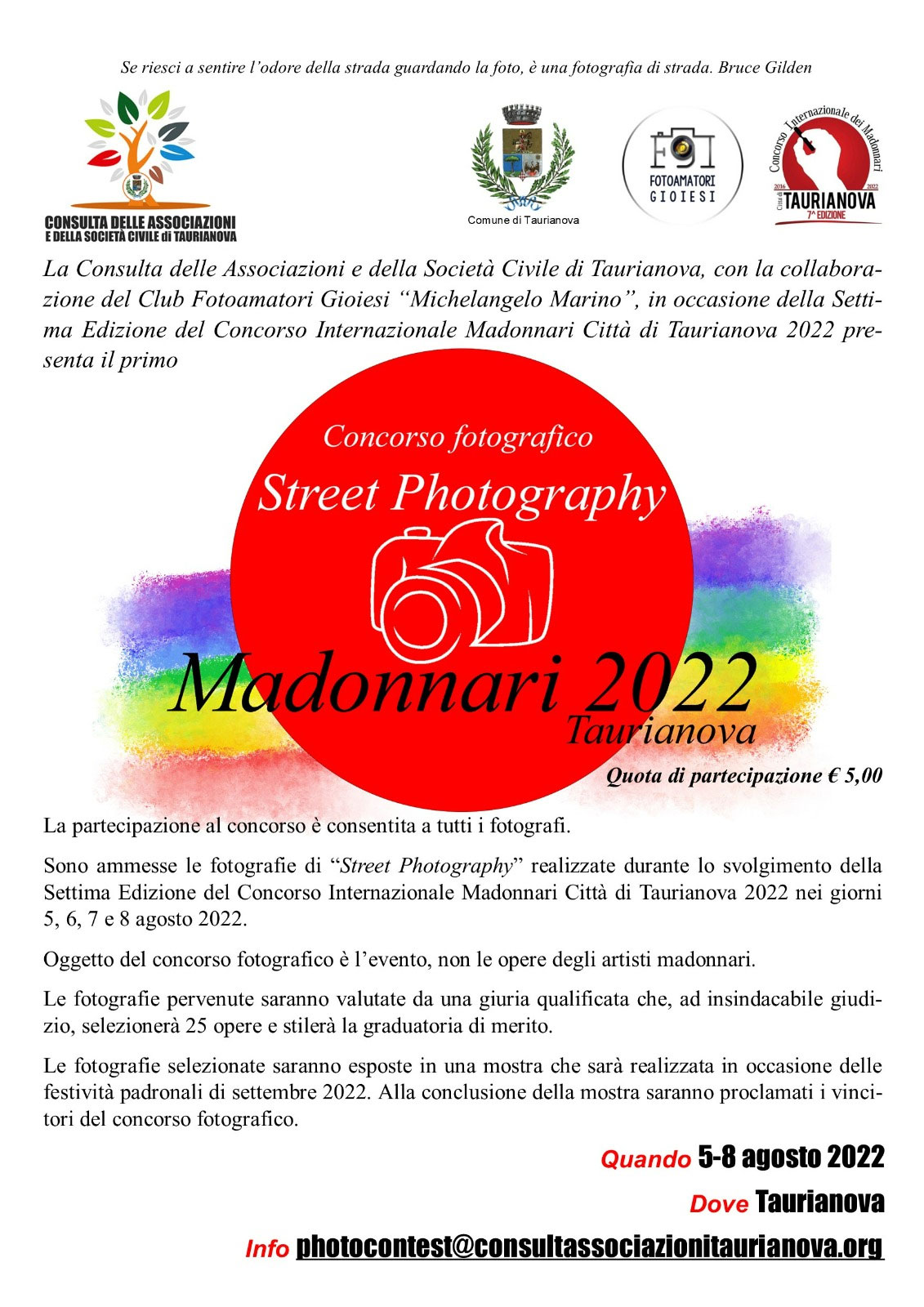 photocontest concorso madonnari taurianova 2022 locandina